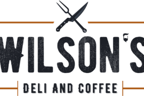 Logo of Wilson's Deli and Coffee with text and cutlery icons.